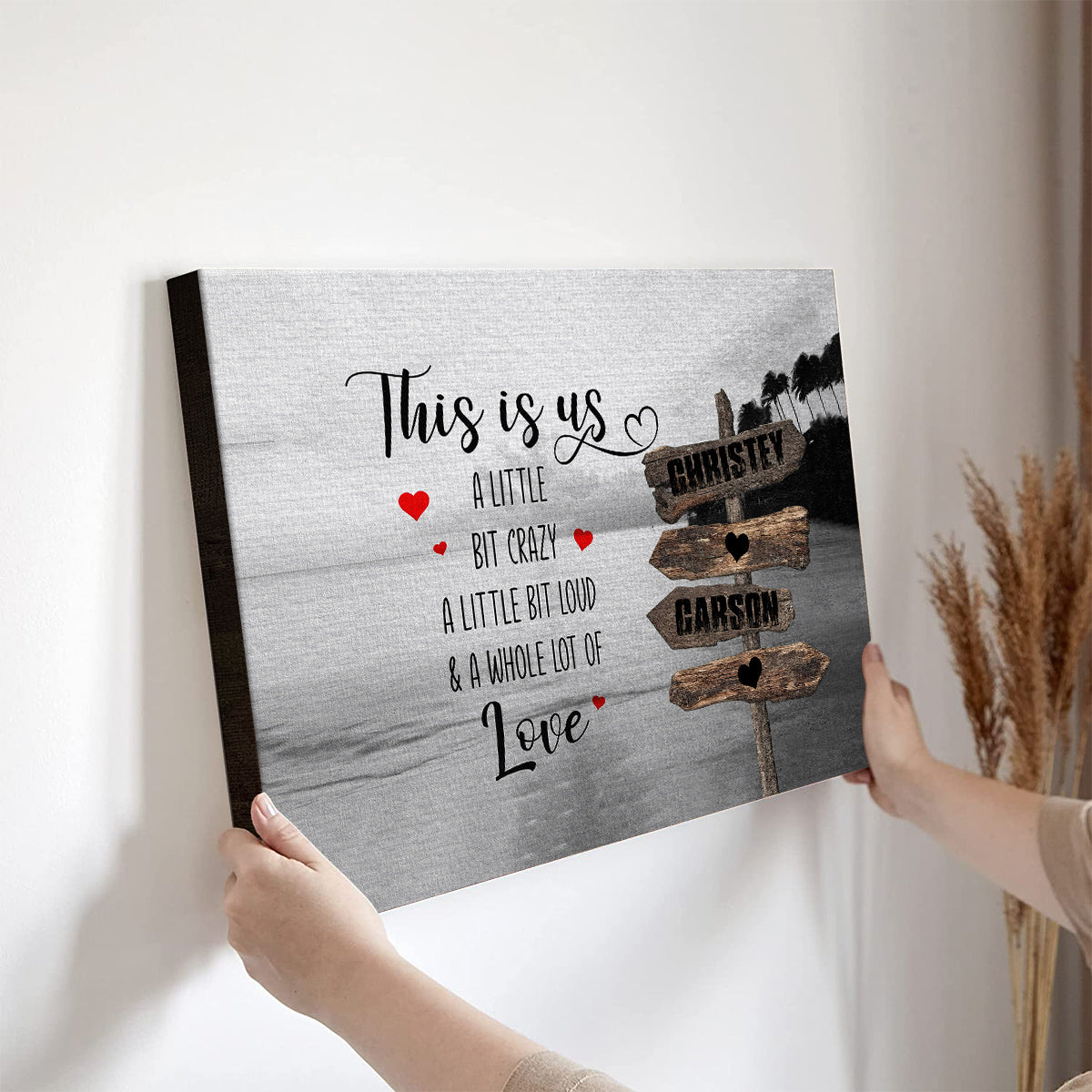 Family Gifts, Family A Little Bit Of Crazy Loud & A Whole Lot Of Love, Personalized Canvas Wall Art, Gifts For Mom Dad, Poster Prints Home Decor, Family Wall Hanging, Gifts For Birthday