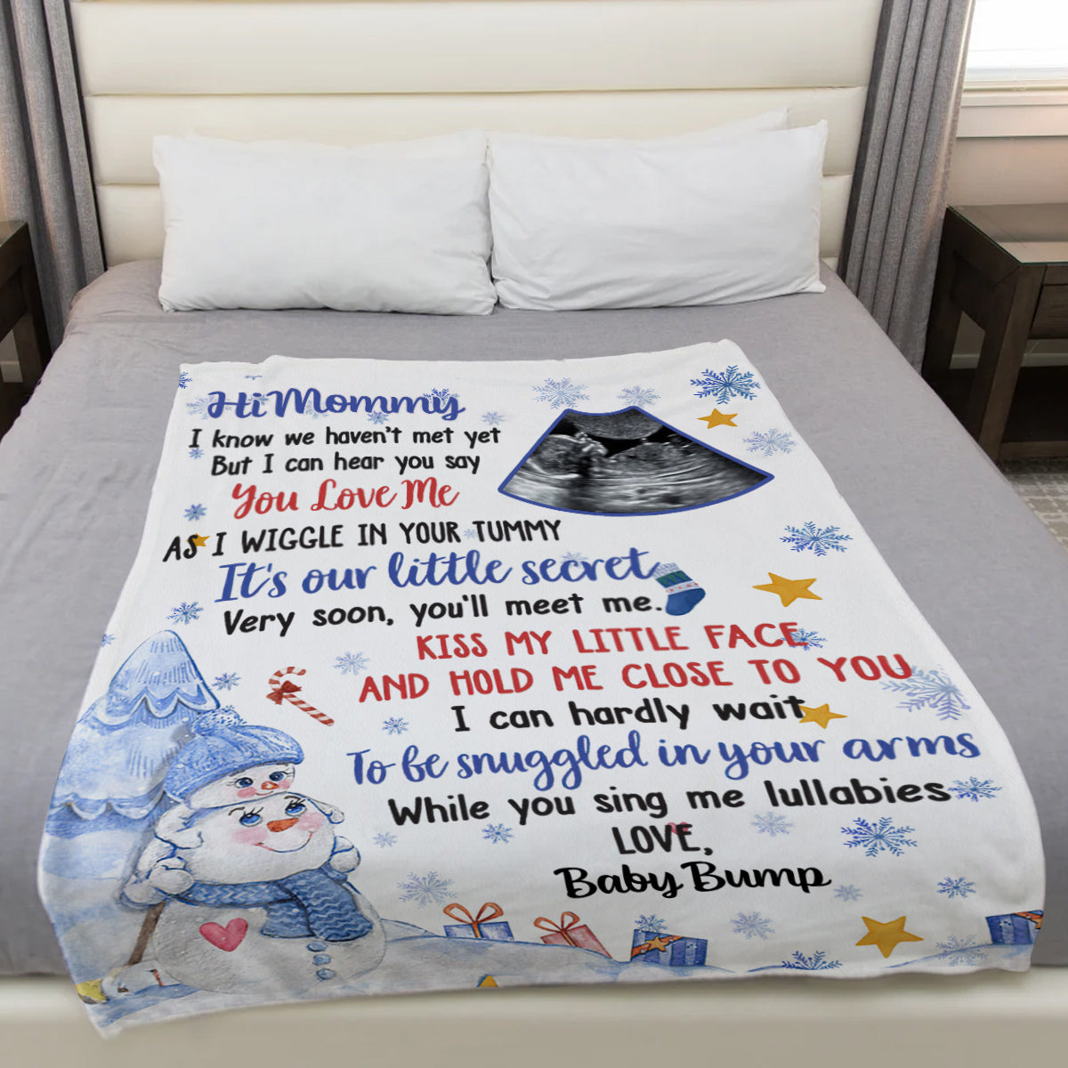 Mom To Be Gifts, Very Soon You Will Meet Me Snowmans And Baby Ultrasound, Personalized Blanket, Gifts For Mommy First Mom, Fleece Sherpa, Blanket For New Mom, Gifts For Christmas Xmas