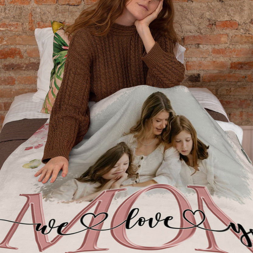 Meaningful Gifts For Mom, You Snuggle This Blanket It Reminds You Love Flowers, Personalized Blanket, Gifts For Mom Mother From Son Daughter, Fleece Sherpa Blanket, Gifts For Birthday