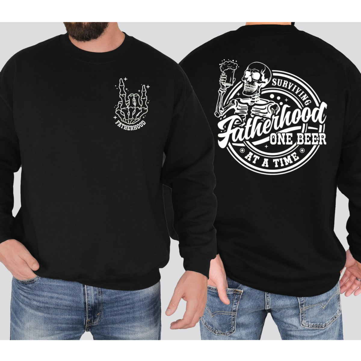 Surviving Fatherhood One Beer At A Time 2 Sides Tshirt, Funny Dad Gift For Dad, Husband, Father Figure, Fatherhood T Shirt, Father’S Day Gag Gift, Humor Shirt For Men, Unisex Regular Fit Crewneck Tee, Casual Clothing