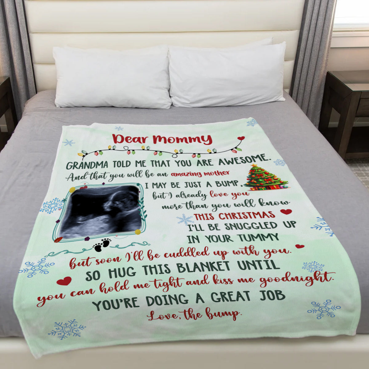 New Parents Gifts, Upload Baby Sonogram Grandma Told Me That You Are Awesome , Personalized Blanket, Gifts For New Mommy, Fleece Sherpa, 1st Time Mom Blanket, Gifts For Mother's Day