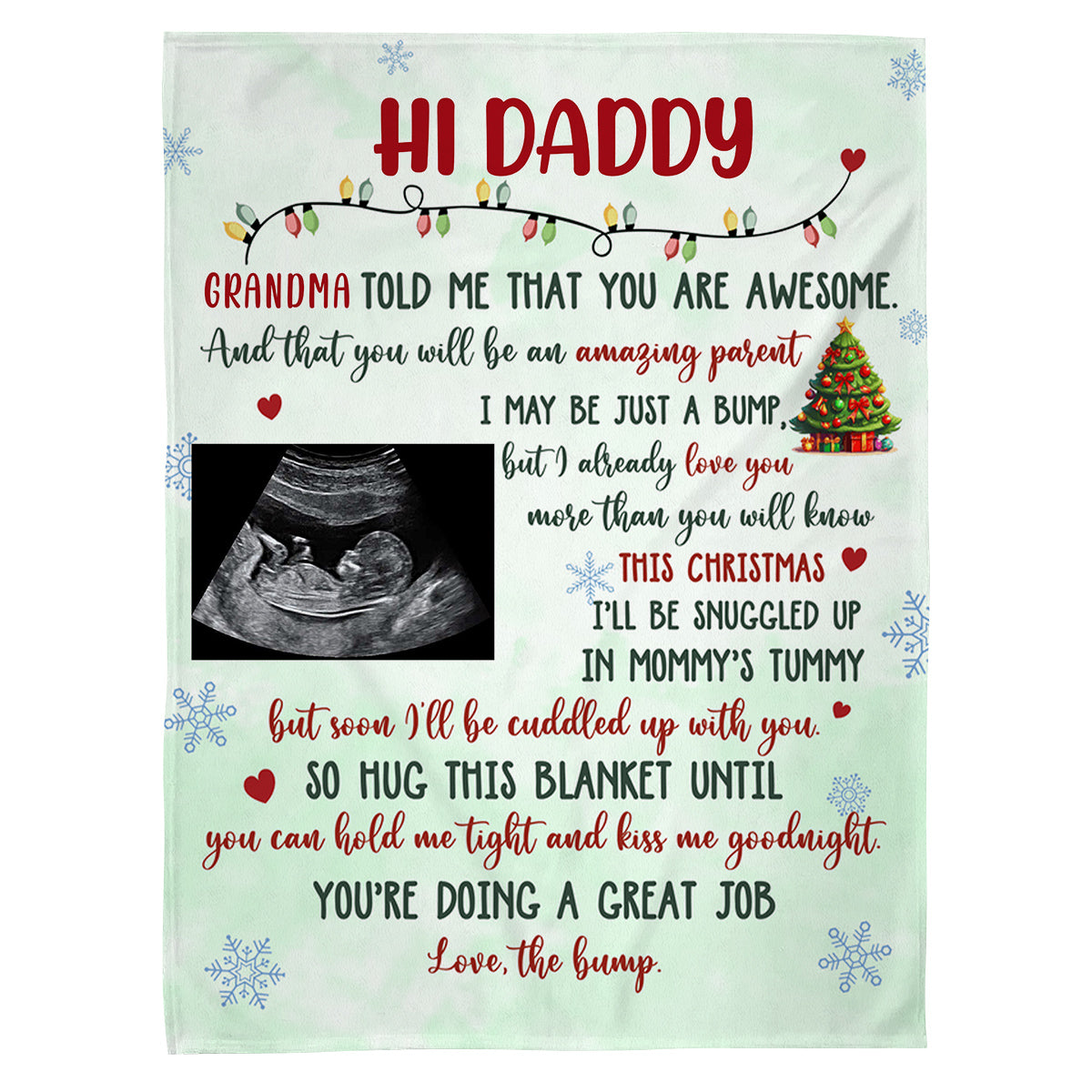 New Parents Gifts, Daddy Grandma Told Me That You Are Awesome, Personalized Photo Blanket, Gifts For New Daddy, Fleece Sherpa Blanket, Expecting Parents Blanket, Gifts For Birthday Xmas