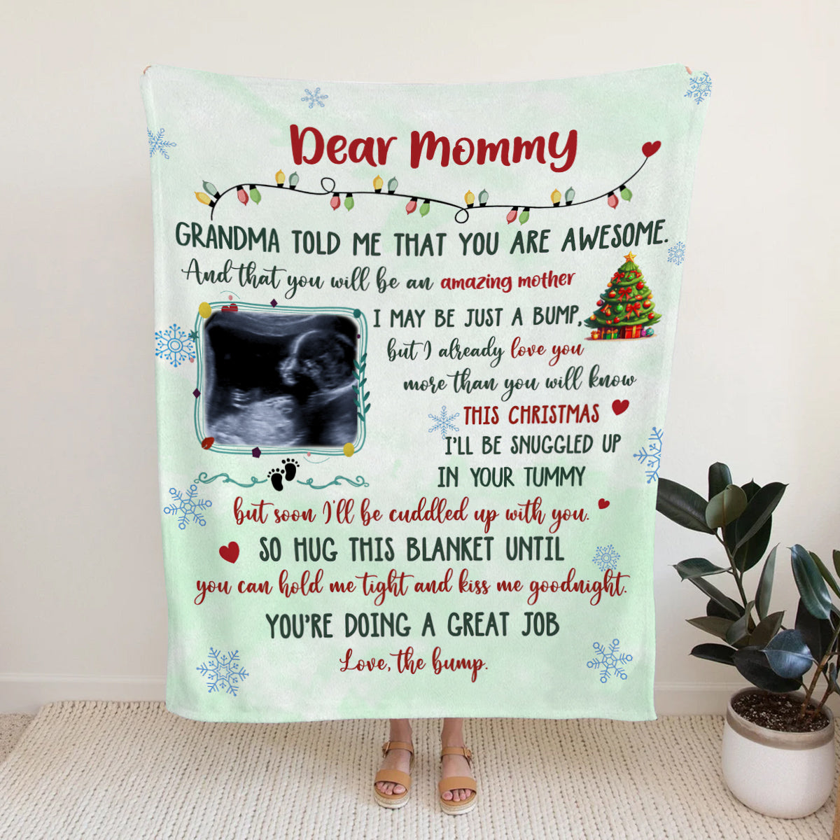 New Parents Gifts, Upload Baby Sonogram Grandma Told Me That You Are Awesome , Personalized Blanket, Gifts For New Mommy, Fleece Sherpa, 1st Time Mom Blanket, Gifts For Mother's Day