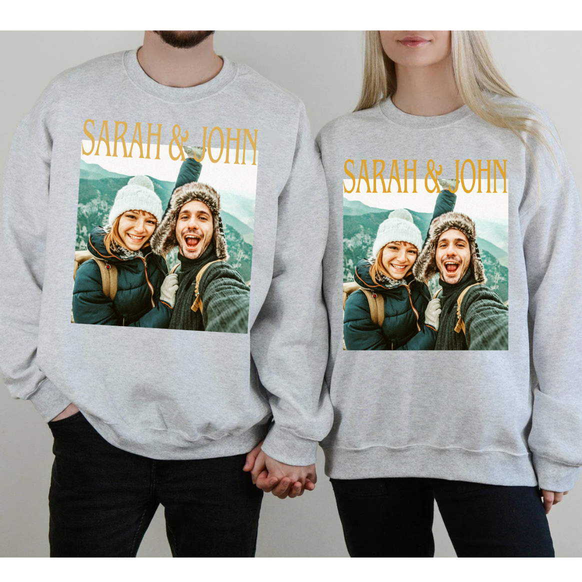 Custom Couple Photo T Shirt, Personalized Name Tee, Adventure Photo Shirt, Matching Couple Top, Romantic Memory Wear, Personalized TShirt, Gifts For Him Her Honey For Valentine Birthday