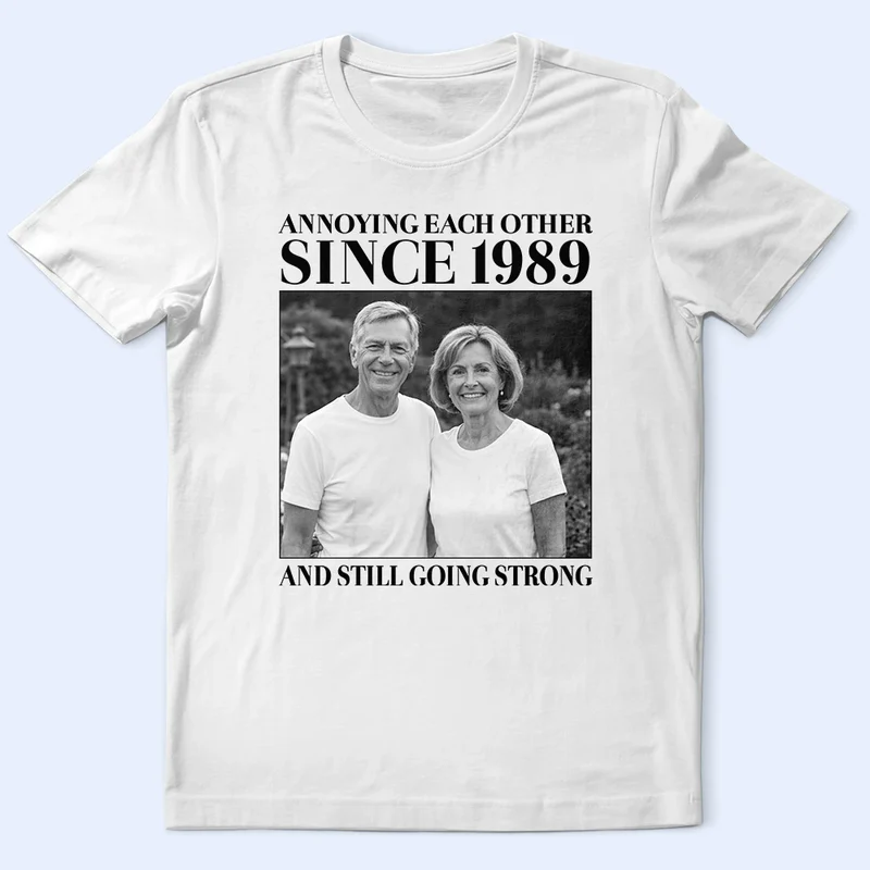 “Annoying Each Other Since 2020” Couple T Shirt, Personalized Photo Tee, Funny Anniversary Tee, Custom Love Shirt Vintage Picture Matching , Personalized TShirt For Valentine