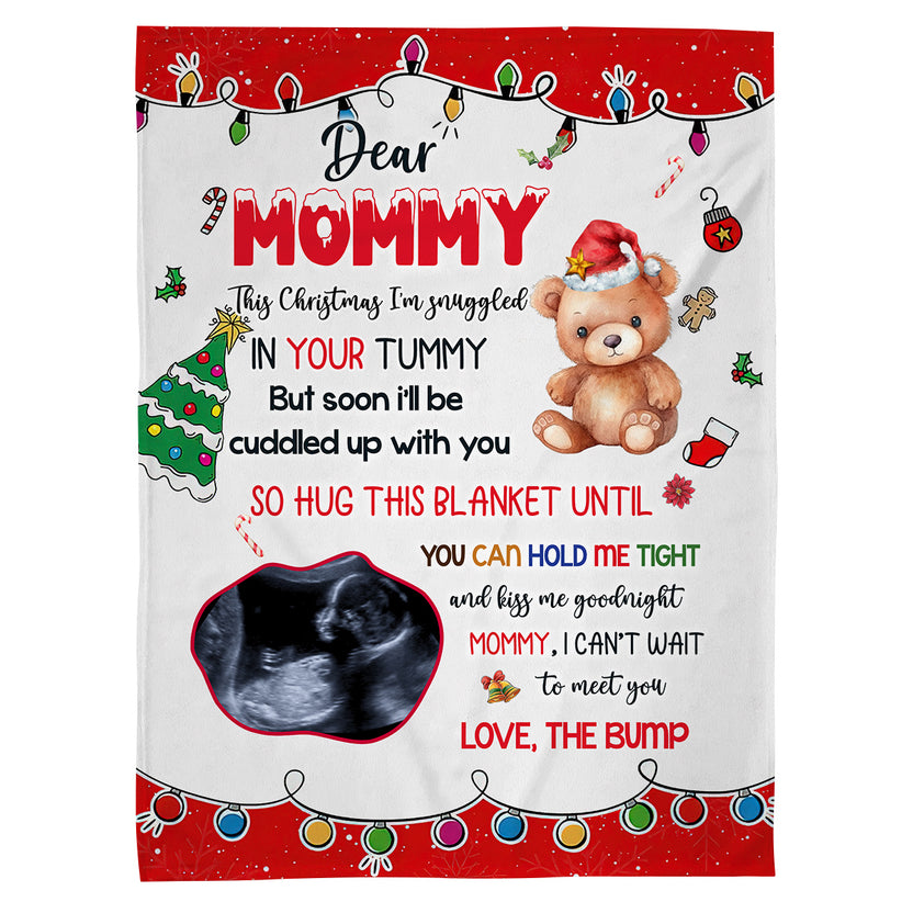 Mom To Be Gifts, So Hug This Blanket Until You Can Hold Tight Bear With Sonogram, Personalized Blanket, Gifts For Mommy New Mom, Fleece Sherpa, New Mom Blanket, Gifts For Christmas
