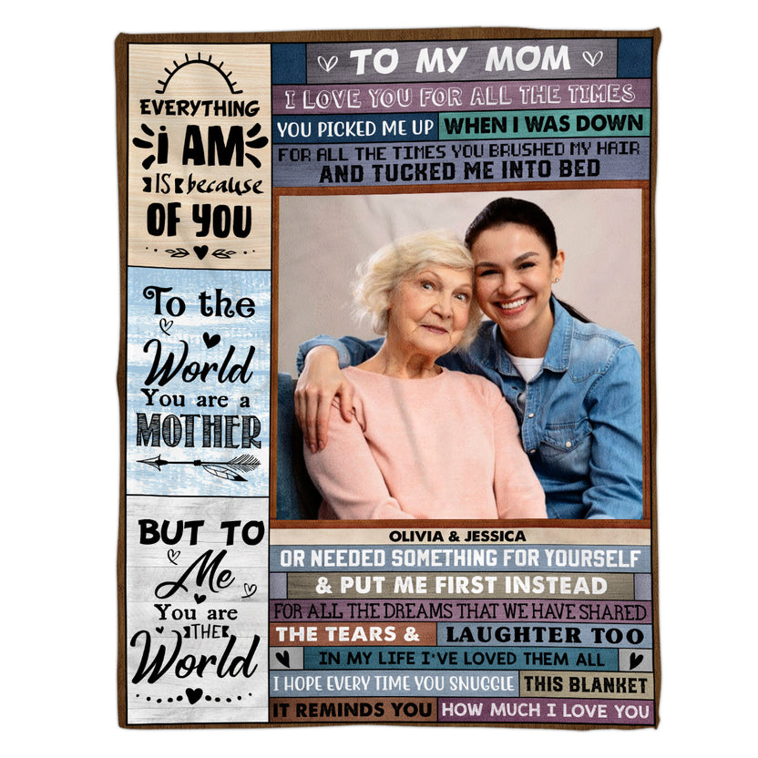 Gifts For Mom, Vintage Wooden Background Custom Love Letter Blanket To My Mom Warm And Cozy, Personalized Blanket, Gifts For Mom From Daughter Son, Fleece Sherpa Blanket For Women