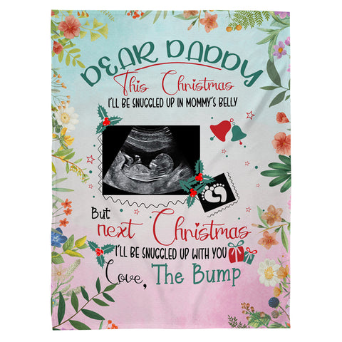 Expecting Parents Gifts, I’ll Be Snuggled Up In Mommy’s Belly, Personalized Photo Blanket, Gifts For New Daddy, Fleece Sherpa Blanket, Expectant Parents Blanket, Gifts For Birthday Xmas