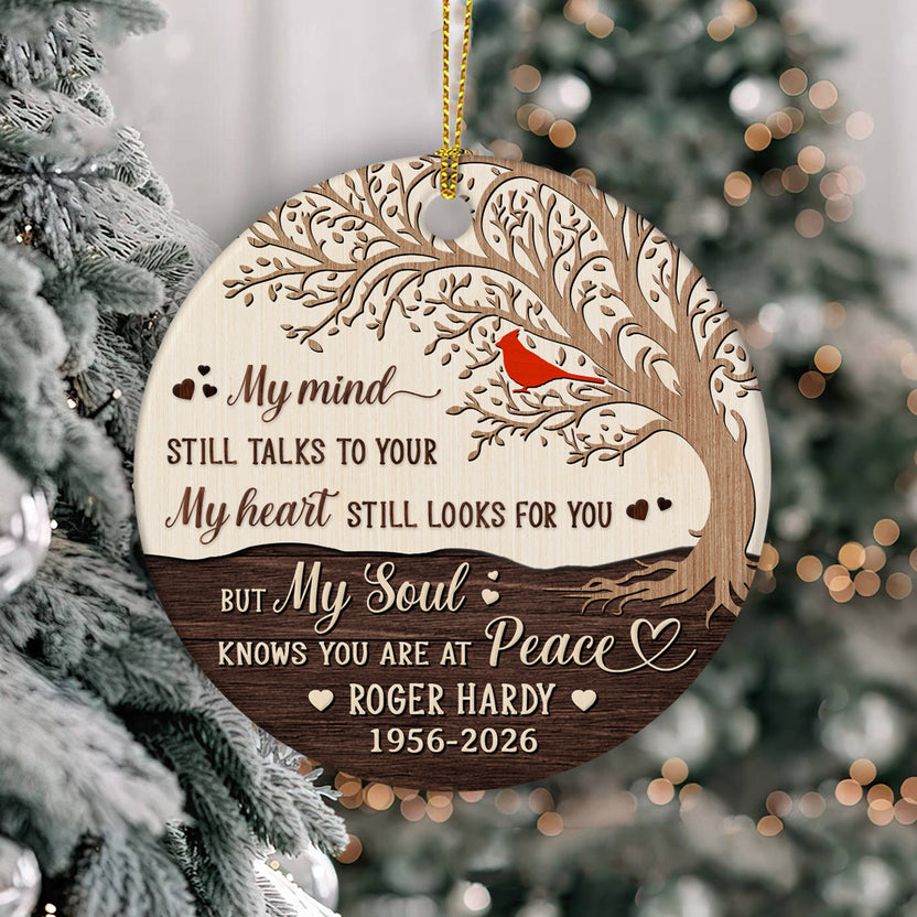 Sympathy Gifts, My Heart Knows You Are At Peace Vintage Tree, Remembrance Ornament, Memorial Tree Keepsake, Sympathy Holiday Decoration, Loss Of Loved One, Gifts For Loss Of Mom Dad