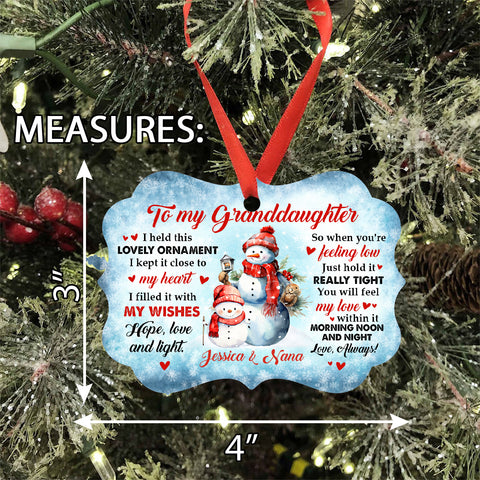 Granddaughter Gifts, Cute Grandma & Grandkid Together Snowflakes So When You're Feeling Low Medallion Aluminum Ornament For Baby From Mimi, Xmas Tree Decor, Gifts For Birthday Xmas