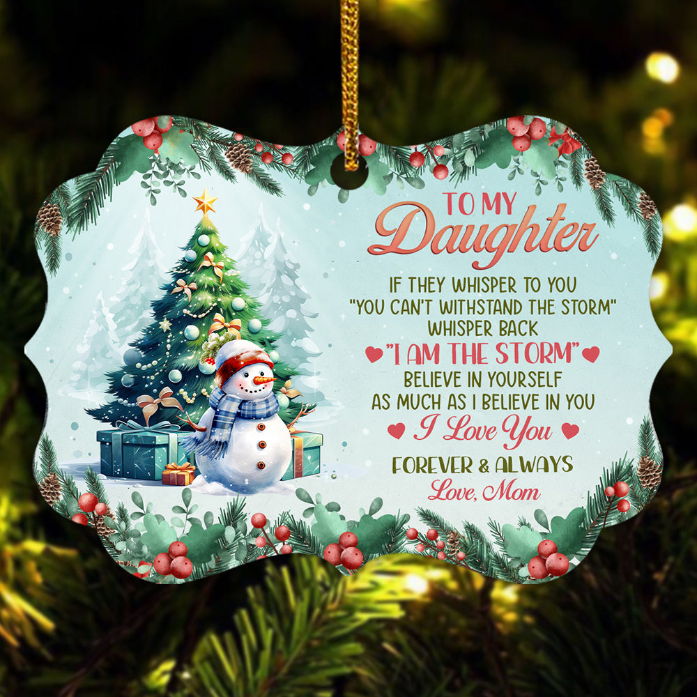 If They Whisper To You Cute Winter Theme, To My Daughter Aluminum Ornament, Mom Daughter Christmas Tree Ornament, Holiday Decoration Keepsake, Gifts For Girl From Mom Mother