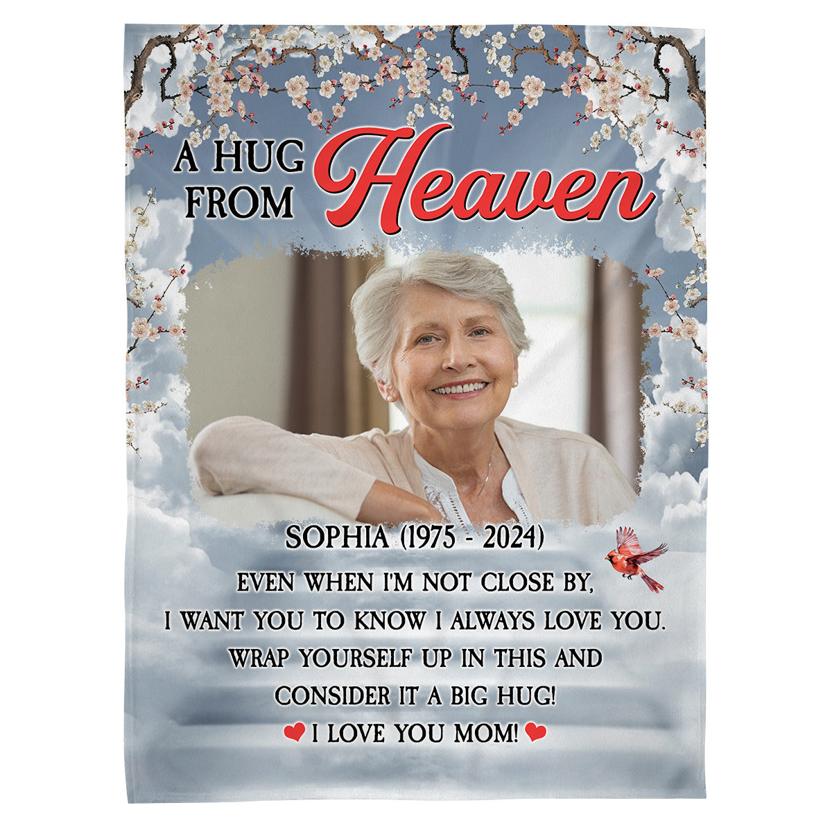 Sympathy Gifts, Personalized Memorial Blanket With Photo, Even When I'm Not Close By I Want You Know Love You, Loss Of Dad Grandpa Blanket, Fleece Sherpa, Funeral Gifts For Anniversary