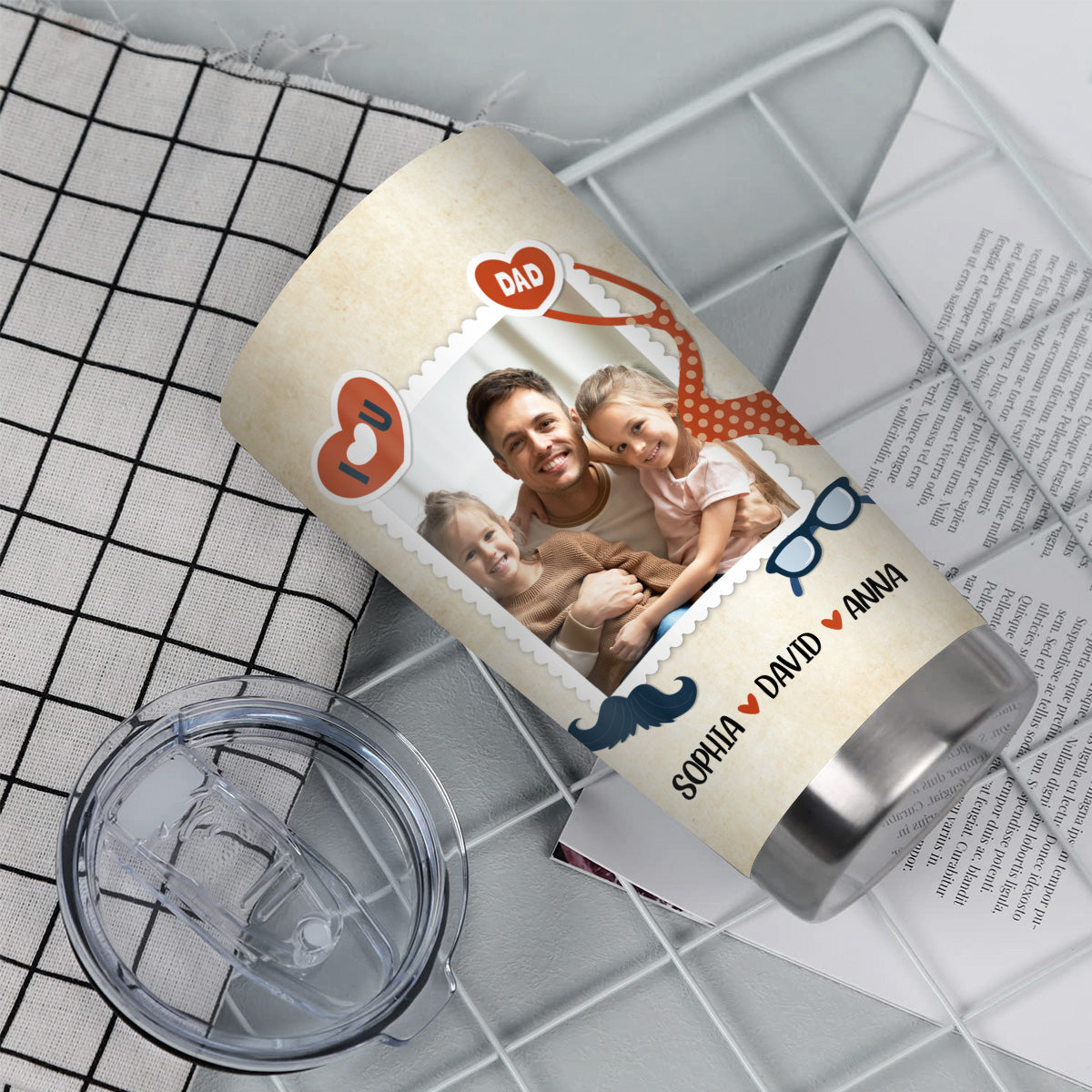 Being Our Daddy Is The Only Need Personalized Name Tumbler, Custom Kids Names Photo, Stainless Steel Coffee Travel Mug, Personalized Tumbler, Gifts For Dad Gag Gifts From Daughter Son
