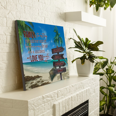 Personalized Canvas Wall Art For Mom Dad Kids From Son Daughter Beach Holiday Family Quotes Street Sign With Multi Names Printed Custom Multi Name Poster Prints Home Decor Family Gifts