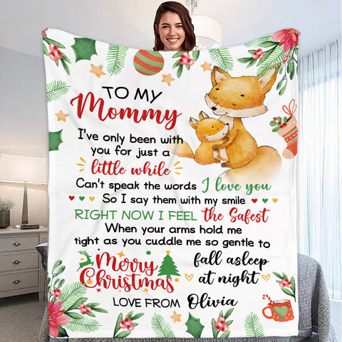 Personalized Blanket For New Mom I've Only Been With You Fox Mommy Hug Baby Custom Name Pregnancy Gifts Fleece Sherpa Blanket