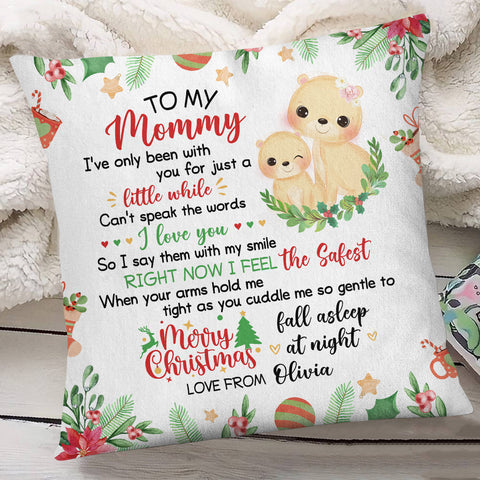 Personalized Square Pillow For New Mom From Newborn Baby Pregnancy Gifts Cute Lion I've Only Been With You Christmas Decorations Custom Name Double Sided Sofa Couch Cushion On Christmas