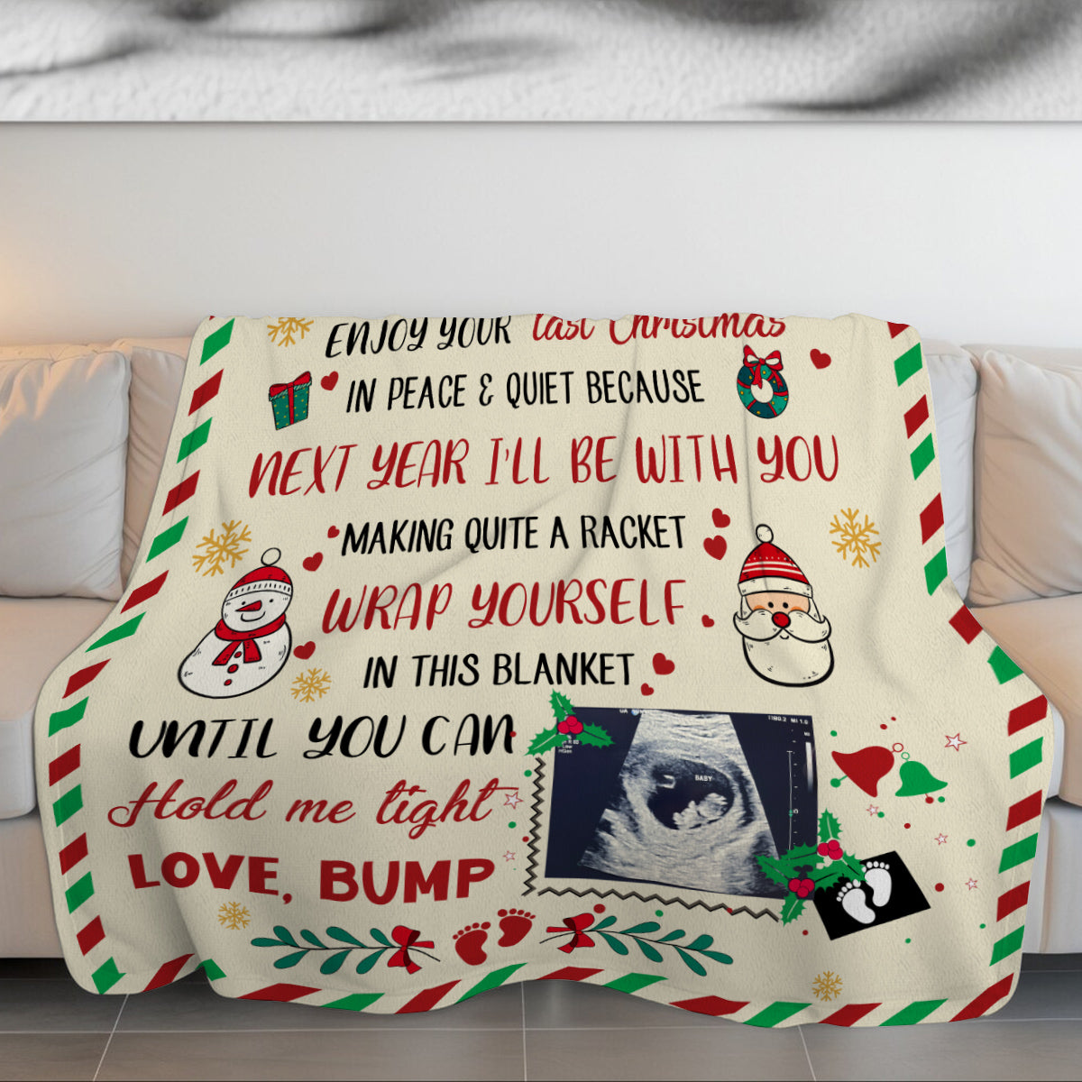 New Parents Gifts, Parent To Be Gifts From Baby Bump Blanket For Pregnant Wife Custom Sonogram Future Daddy And Mommy, Personalized Blanket, Gifts For New Parents, Fleece Sherpa Blanket