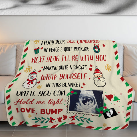 New Parents Gifts, Parent To Be Gifts From Baby Bump Blanket For Pregnant Wife Custom Sonogram Future Daddy And Mommy, Personalized Blanket, Gifts For New Parents, Fleece Sherpa Blanket