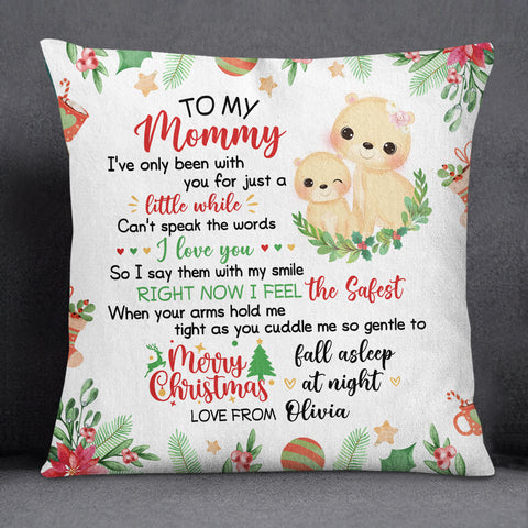 Personalized Square Pillow For New Mom From Newborn Baby Pregnancy Gifts Cute Lion I've Only Been With You Christmas Decorations Custom Name Double Sided Sofa Couch Cushion On Christmas