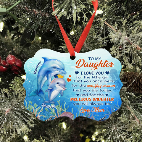Daughter Gifts, For The Girl That You Once Were Ocean Theme Medallion Aluminum Ornament For Girls Babies From Mom Mother