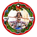 Xmas Frame Custom Photo Couple Cute With Name & Year, Partner Milestone Keepsake, Custom Photo Holiday Tree Hanging, Motorcycle Couple Christmas Decor, Personalized Christmas Idea Gifts