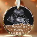 Mom To Be Gifts, Personalized Sonogram Glass Ornament, Promoted To Mommy Year, Custom Baby Photo Keepsake, Pregnancy Announcement, Expecting Mom Holiday Item,  Gifts For Mommy