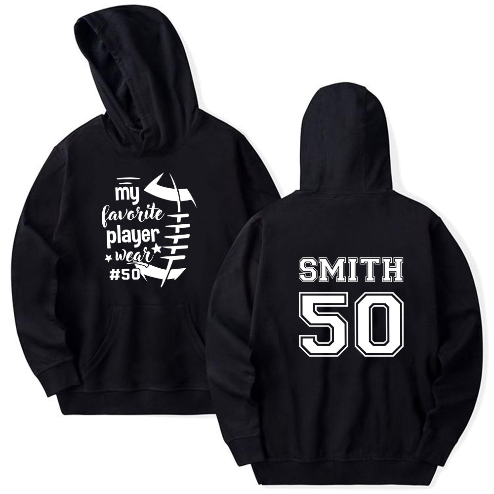 Personalized T-Shirt For Mom Dad From Son Boy Kids Football Gifts My Favorite Player Wear This Number Fan Football Family Football Games Day Custom Title And Number Short Sleeve Tops