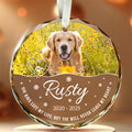 You Have Left My Life, But You Will Never Leave My Heart Glass Circle Ornament, Personalized Pet Memorial Ornament With Photo, Gifts For Loss Of Dog, Tree Decor Christmas Keepsake