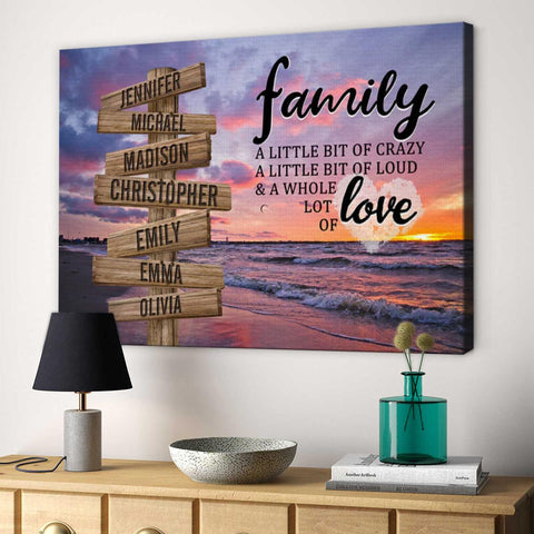 Personalized Canvas Wall Art For Mom Dad Grandma From Kids Grandkids Wooden Signs Beach Sunset Whole Lot Love Custom Multi Name Poster Prints Home Decor Family Gifts For Mom Dad On Birthday