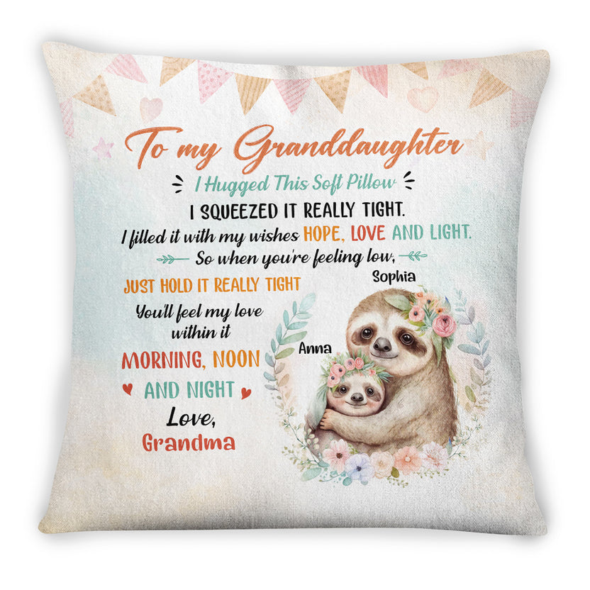 Personalized Square Pillow For Grandkids From Nana Gifts For Granddaughter You'll Feel My Love Within It Funny Grandma Grandkids Sloth Custom Name Double Sided Sofa Couch On Birthday