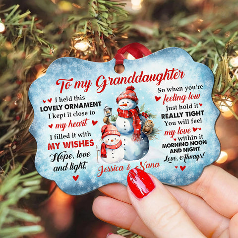 Granddaughter Gifts, Cute Grandma & Grandkid Together Snowflakes So When You're Feeling Low Medallion Aluminum Ornament For Baby From Mimi, Xmas Tree Decor, Gifts For Birthday Xmas