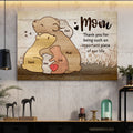 Gifts For Mom, Thanks For Being Such An Piece Of Our Life Mommy Kids Bear Wooden Pieces Canvas Wall Art, Gifts From Daughter Son, Poster Prints Wall Decor, Gifts For Mothers Day Xmas