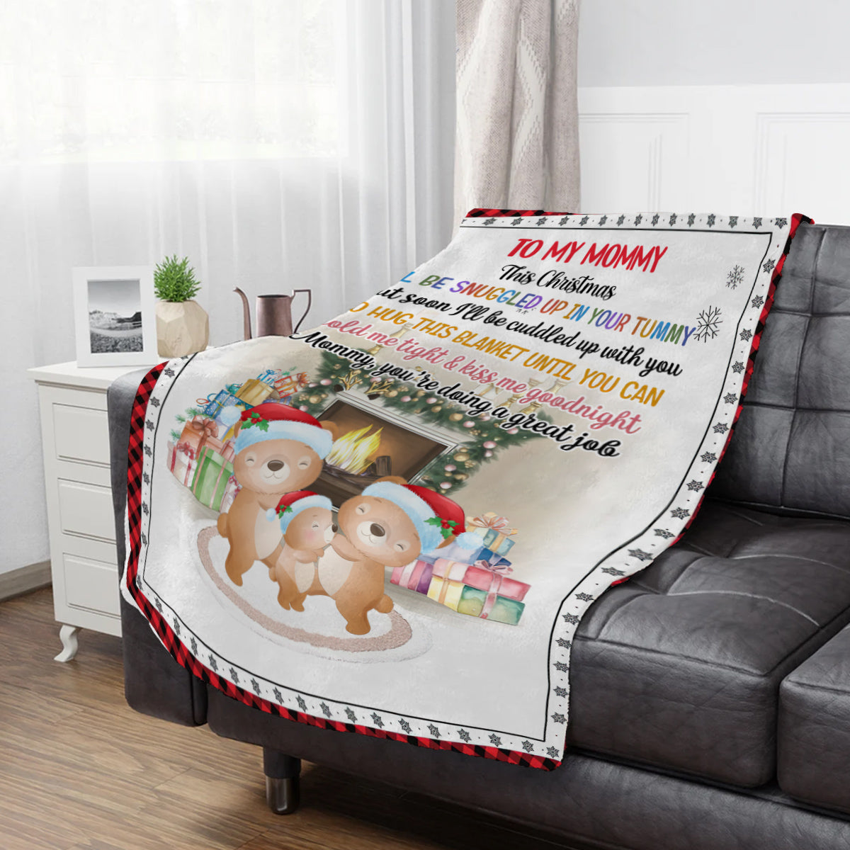 First Mom Gifts, Mommy You Are Doing A Job Bear Family Together, Personalized Blanket, Gifts For Mommy Mom To Be, Fleece Sherpa, New Mom To Be Blanket, Gifts For Christmas Birthday