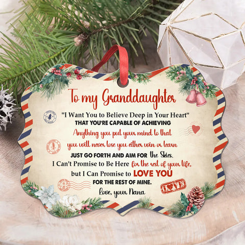 Granddaughter Gifts, Airmail Letter Just Go Forth And Aim For The Skies Medallion Aluminum Ornament For Baby From Mimi, Xmas Tree Decor, Gifts Holiday Winter Xmas Christmas Tree Hanging