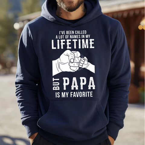 Papa Is My Favorite Name Shirt, Funny Grandpa T Shirt For Men, Cute Grandfather Gift From Granddaughter, Father’S Day Grandpa Tee, Birthday Gift For Papa, Family Matching Shirt, Grandpa Appreciation Gift, Unisex Crewneck Pullover Tee, Casual Clothing