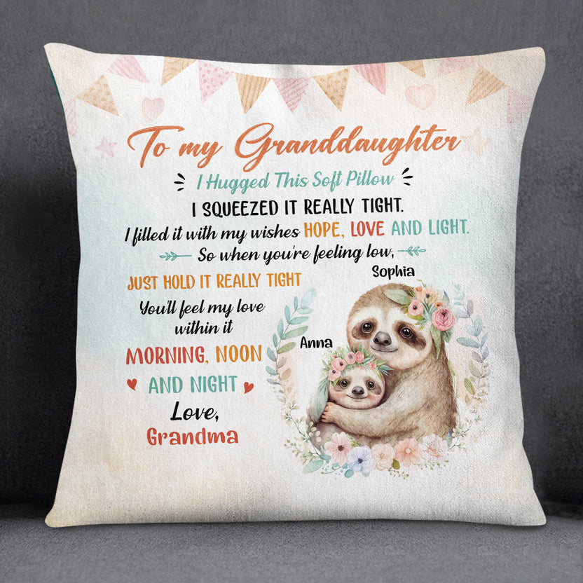 Personalized Square Pillow For Grandkids From Nana Gifts For Granddaughter You'll Feel My Love Within It Funny Grandma Grandkids Sloth Custom Name Double Sided Sofa Couch On Birthday