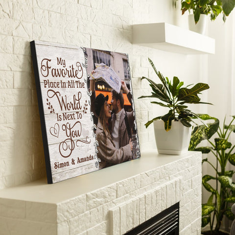Personalized Canvas Wall Art For Wife Husband From Darling Funny Gifts For Couples Favorite Place In All The World Custom Name Poster Prints Hanging Home Decor For Valentines
