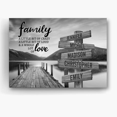 Personalized Canvas Wall Art For Mom Dad Grandma From Kids Grandkids A Little Of Crazy Loud And Lot Love Wooden Signs Custom Multi Name Poster Prints Home Decor Family Gifts For Birthday