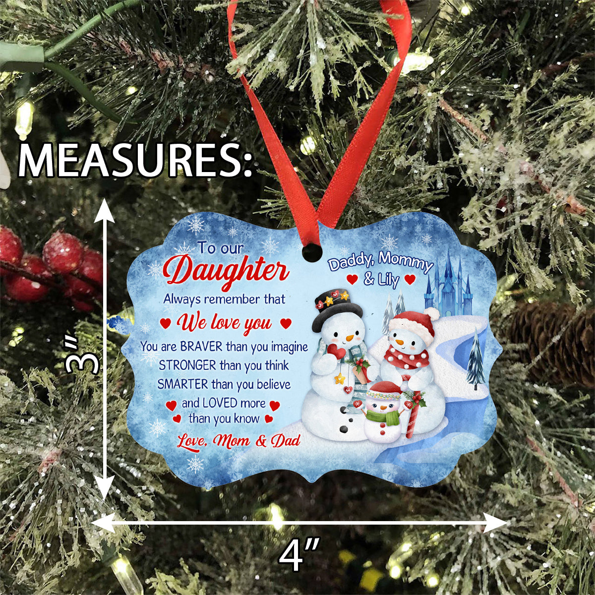 Daughter Gifts, Snowflakes You Are Smarter Than You Believe Medallion Aluminum Ornament Christmas Idea For Girls From Mom Dad