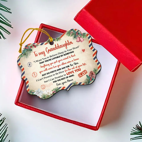 Granddaughter Gifts, Airmail Letter Just Go Forth And Aim For The Skies Medallion Aluminum Ornament For Baby From Mimi, Xmas Tree Decor, Gifts Holiday Winter Xmas Christmas Tree Hanging