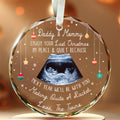 Twins Ultrasound Glass Ornament, Daddy & Mommy Last Quiet Christmas Quote, Custom Sonogram Christmas Gift, Expecting Parents Reveal Keepsake