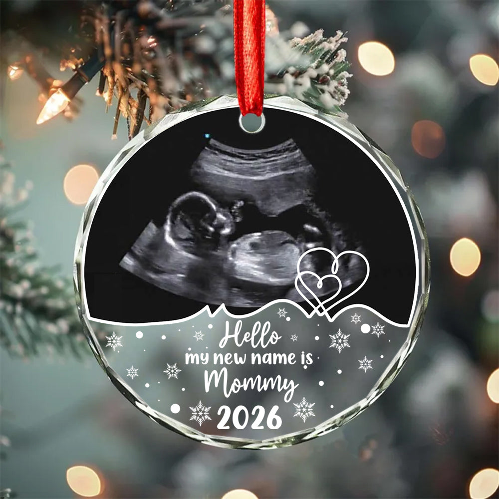 Mom To Be Gifts, Ultrasound Photo Keepsake, Sonogram Keepsake, Expecting Mom Holiday Decor, Personalized Baby Glass Ornament, Pregnancy Reveal Item, Tree Decoration, Gifts For Mommy