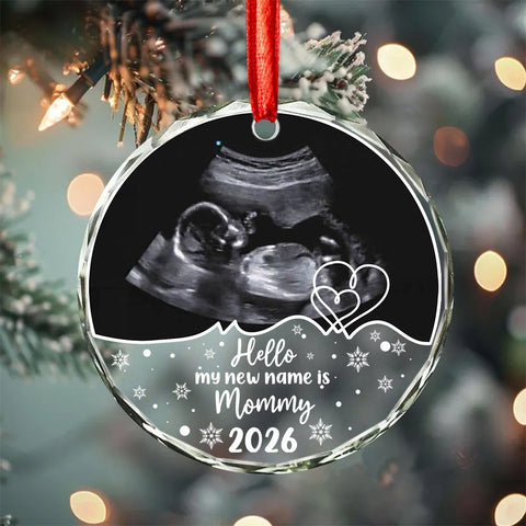 Mom To Be Gifts, Ultrasound Photo Keepsake, Sonogram Keepsake, Expecting Mom Holiday Decor, Personalized Baby Glass Ornament, Pregnancy Reveal Item, Tree Decoration, Gifts For Mommy