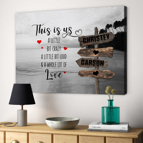 Family Gifts, Family A Little Bit Of Crazy Loud & A Whole Lot Of Love, Personalized Canvas Wall Art, Gifts For Mom Dad, Poster Prints Home Decor, Family Wall Hanging, Gifts For Birthday
