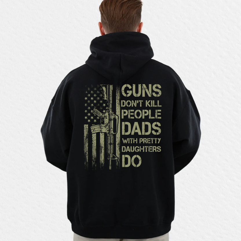 Dads With Pretty Daughters Humor Dad T Shirt, Dark Humor Attitude Shirt For Men, Husband, Father, Gift For Father's Day, Unisex Long Sleeve Crewneck Tee