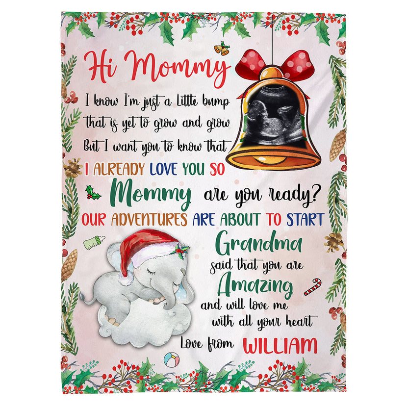 Mom To Be Gifts, Baby Ultrasound In Bell And Elephant Mommy Are You Ready Our Adventures Blanket, Gifts For New Mommy
