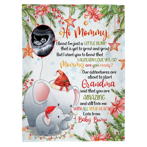 Elephant Pregnancy Announcement Baby Blanket, Ultrasound Baby Reveal Gifts For 1st Time Parents, Cozy Fleece Blanket For New Mom New Dad Keepsake, Expecting Mom Christmas Presents