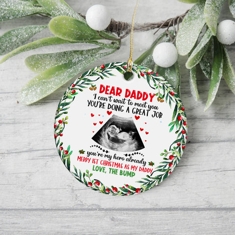 New Dad Gifts, Baby Ultrasound Scan I Can't Wait To Meet You , Personalized Christmas Ornament With Photo, Gifts For Daddy New Dad, Xmas Decor, New Dad Ornament, Gifts For Christmas