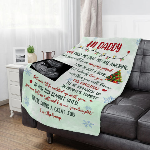 New Parents Gifts, Daddy Grandma Told Me That You Are Awesome, Personalized Photo Blanket, Gifts For New Daddy, Fleece Sherpa Blanket, Expecting Parents Blanket, Gifts For Birthday Xmas