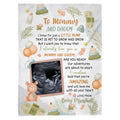 Cute Baby Bear Hi Mommy And Daddy Blanket Custom Ultrasound Picture For Mom To Be New Dad From Baby Bump  Gifts For New Mommy, Fleece Sherpa Blanket Expecting Mothers